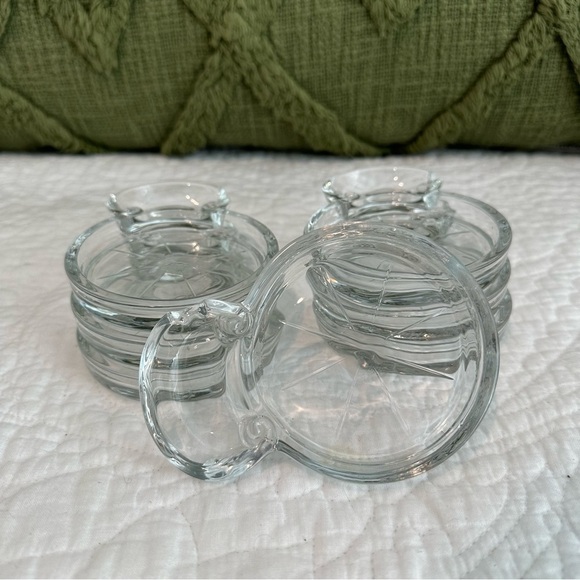 Vintage Glass Coasters with Spoon Rest (Set of 7)